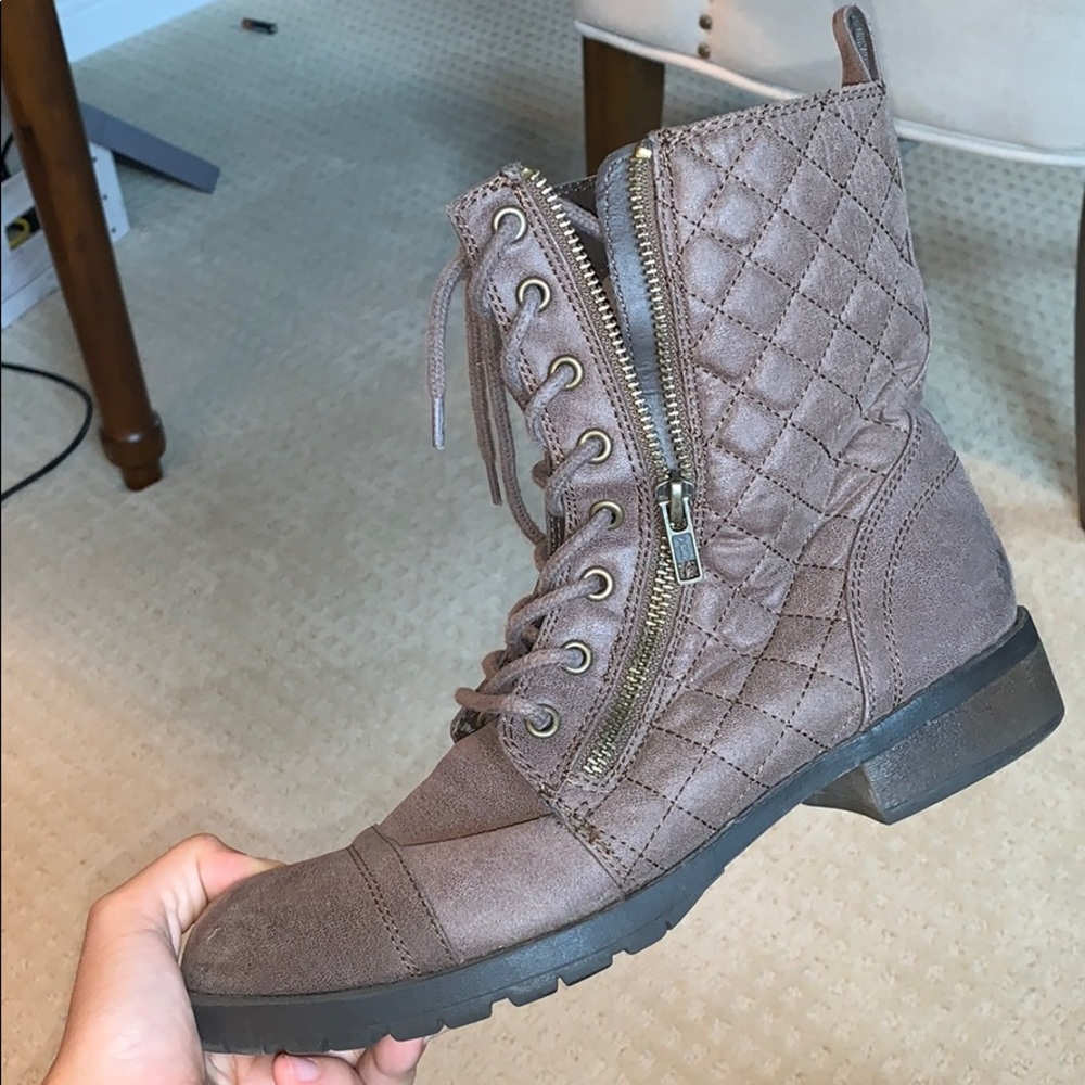 Vegan Leather Combat Boots